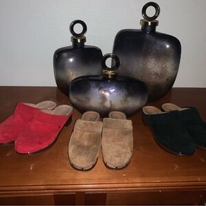 Vionic shoes clogs, ever worn, red, black and tan. Great addition!